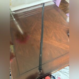 Polo by Ralph Lauren Black Leather Belt with Silver Buckle